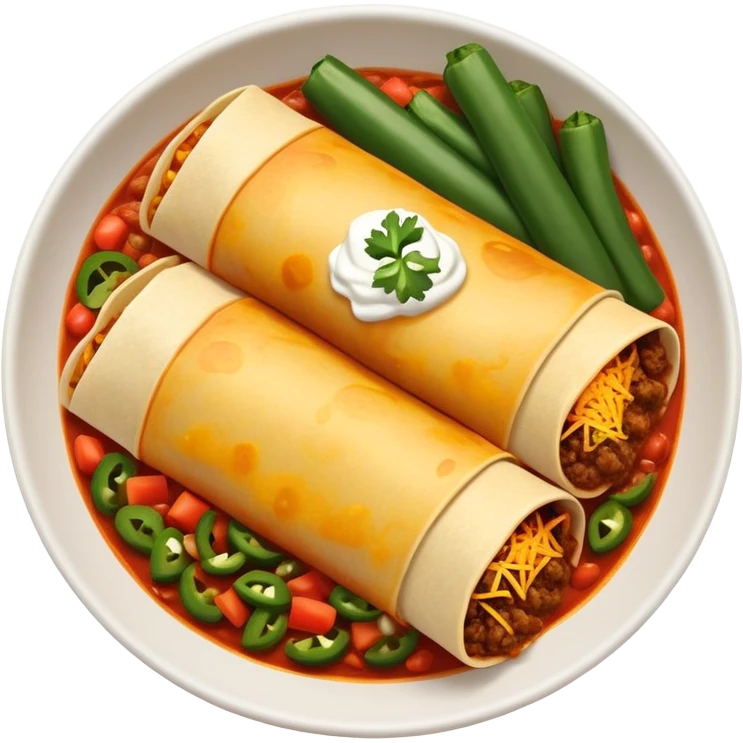 Beef enchiladas with red sauce, poblano rice and vegetables  emoji