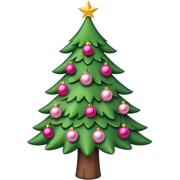 Cute christmas tree with pink decoration emoji