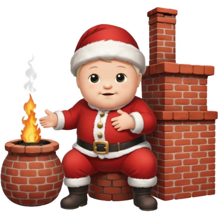 baby santa with chimney emoji