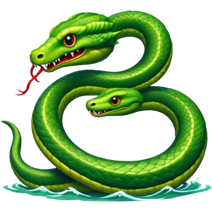 Sea Serpent – Long green snake-like monster rising from water emoji