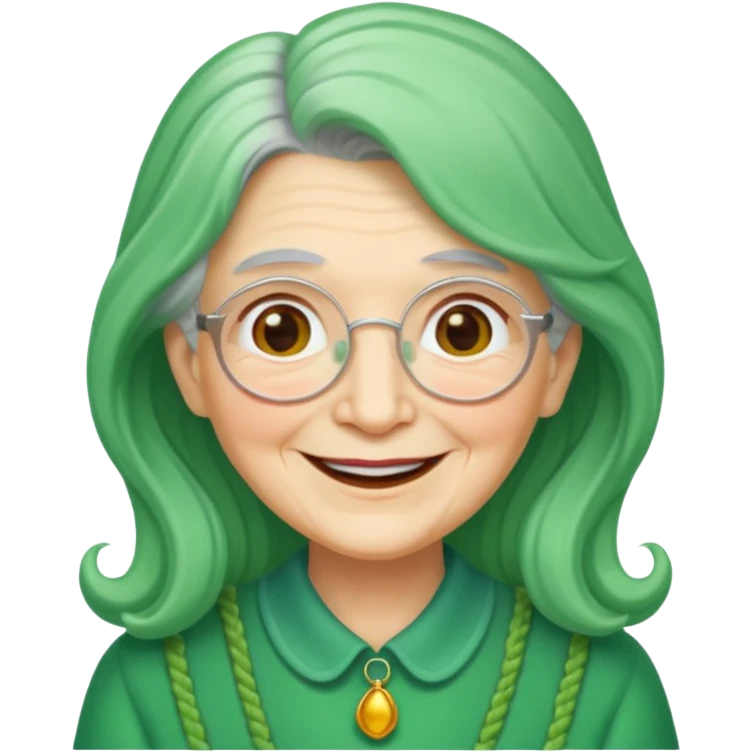 long green haired grandma emoji