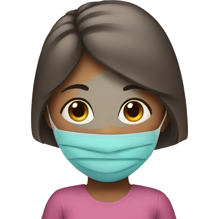 Girl wearing a face mask  emoji