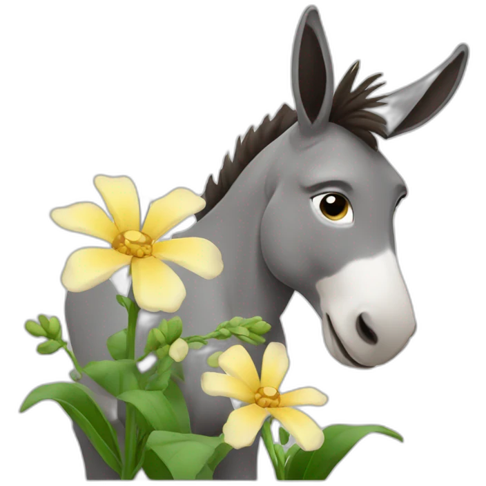 donkey eating flower emoji