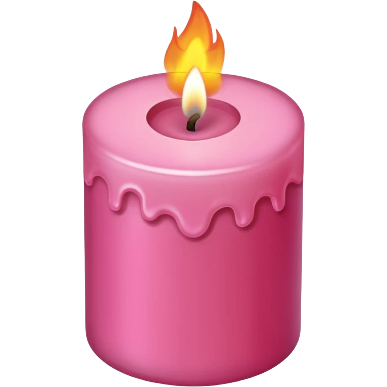 Draw a pink candle with a flame on it, seen from a bird's eye view emoji