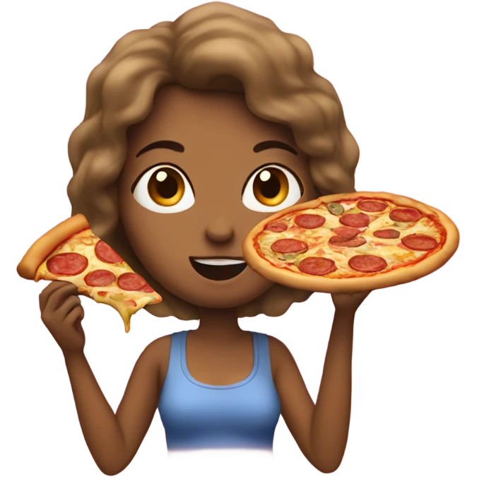 Woman eating pizza emoji