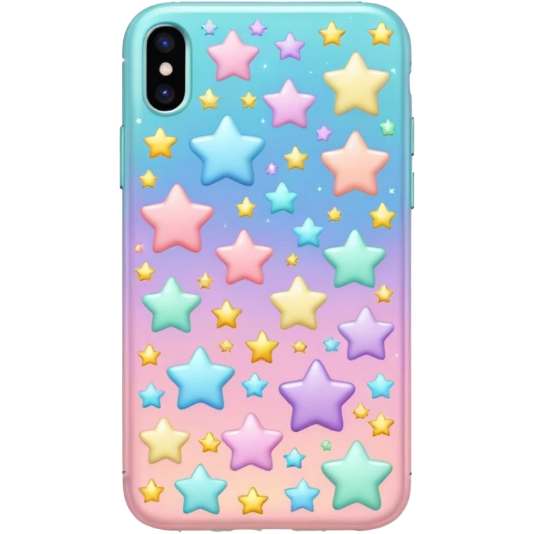 Colorful shiny pastel iPhone with cute bright light whitish pastel stars on it  emoji
