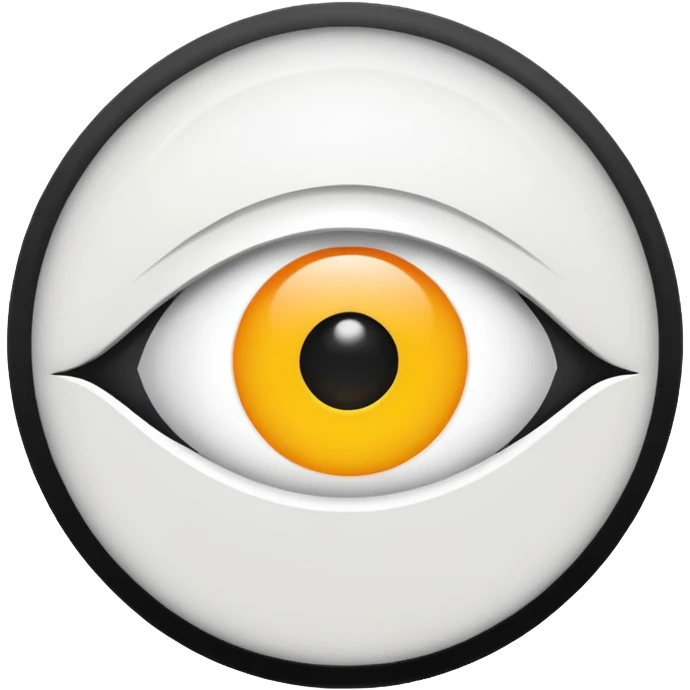 iOS emoji, minimal eye symbol, circle with dot, flat emoji