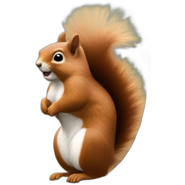 the squirrel is blown away by the wind, the hair stands on end emoji