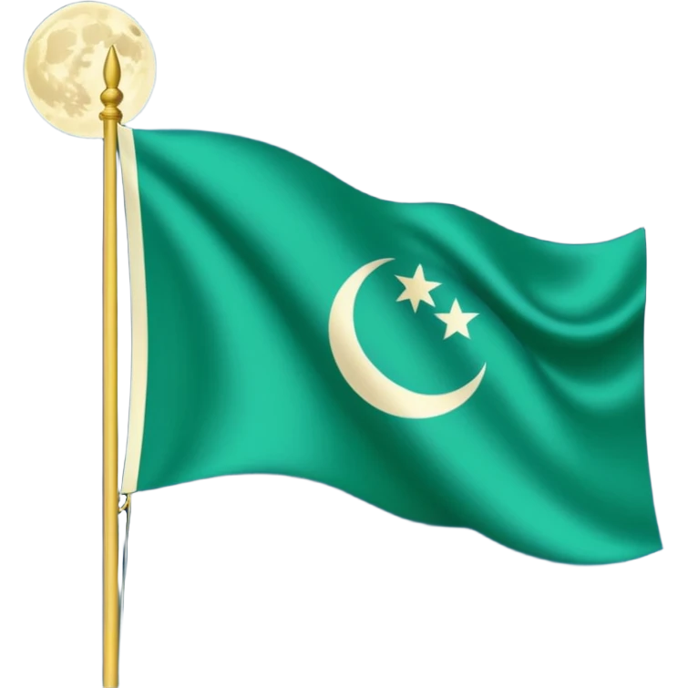 Uzbek flag fluttering in the moon emoji