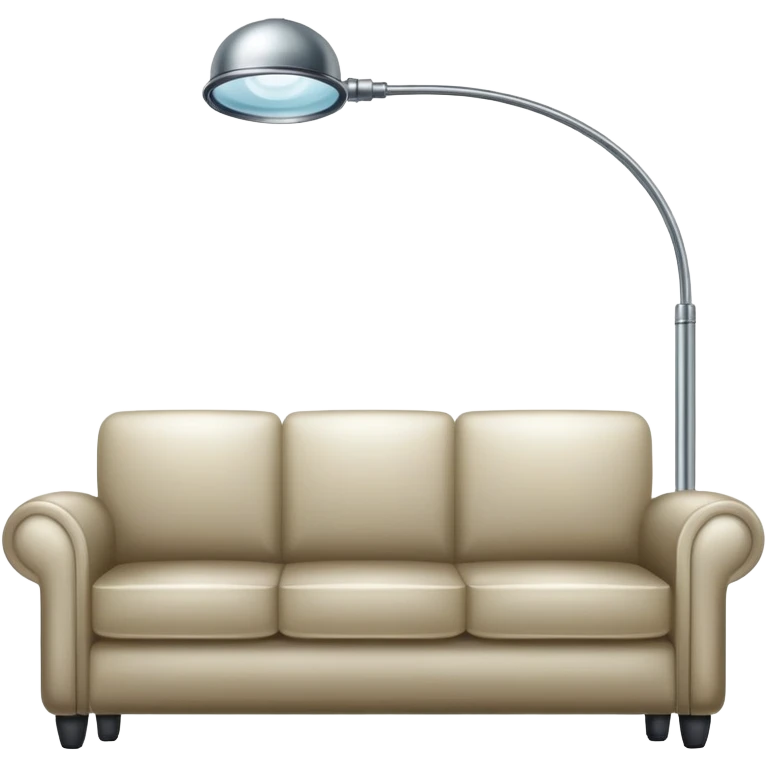 magnifying glass hovering over a couch and floor lamp, detective investigation emoji