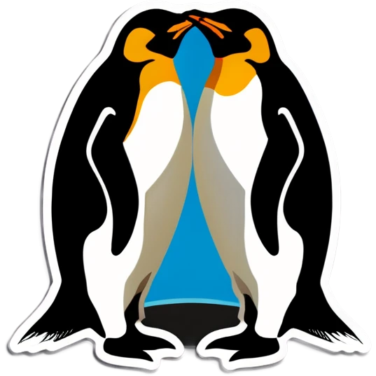 Penguins kissing emoji