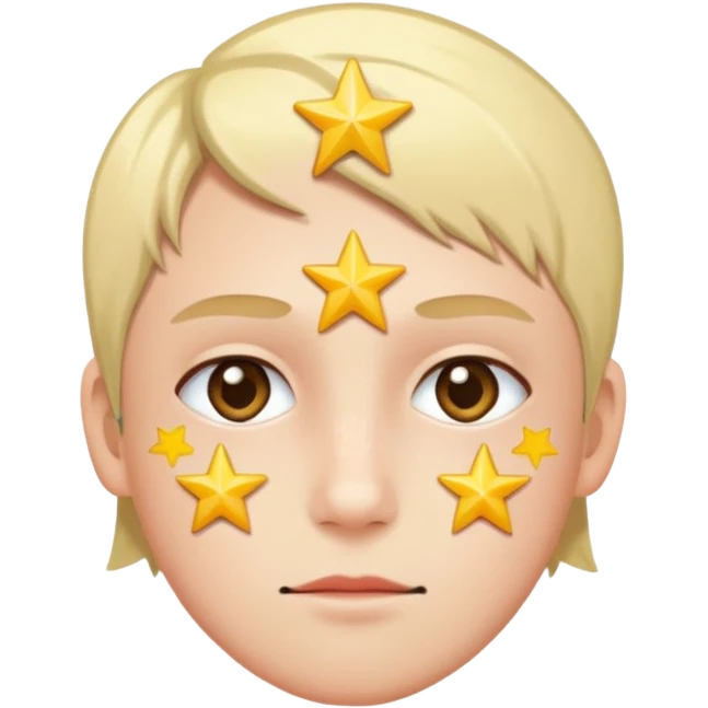 person with star stickers on their faces emoji