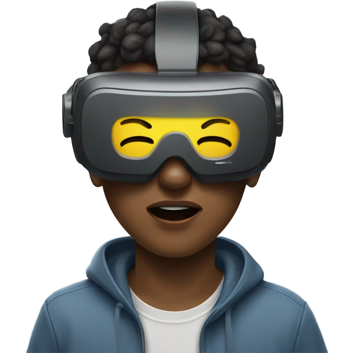 Crying with vr headset on emoji