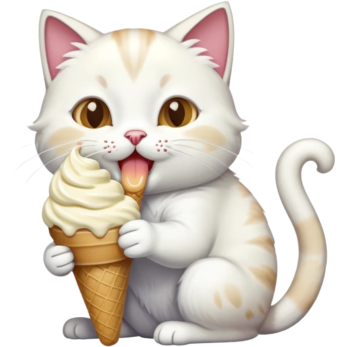 Cat eating ice cream emoji