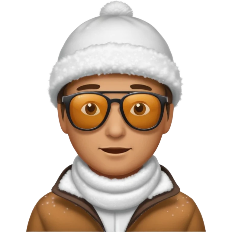 a man laying on snow and covered with snoo emoji