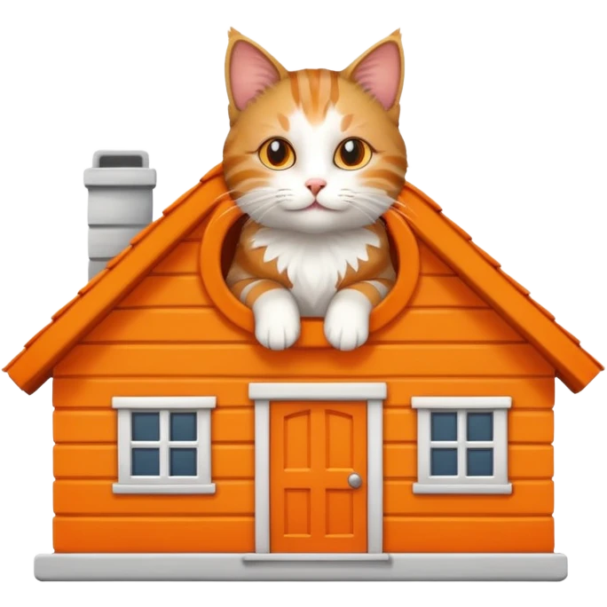 Cat on house  emoji