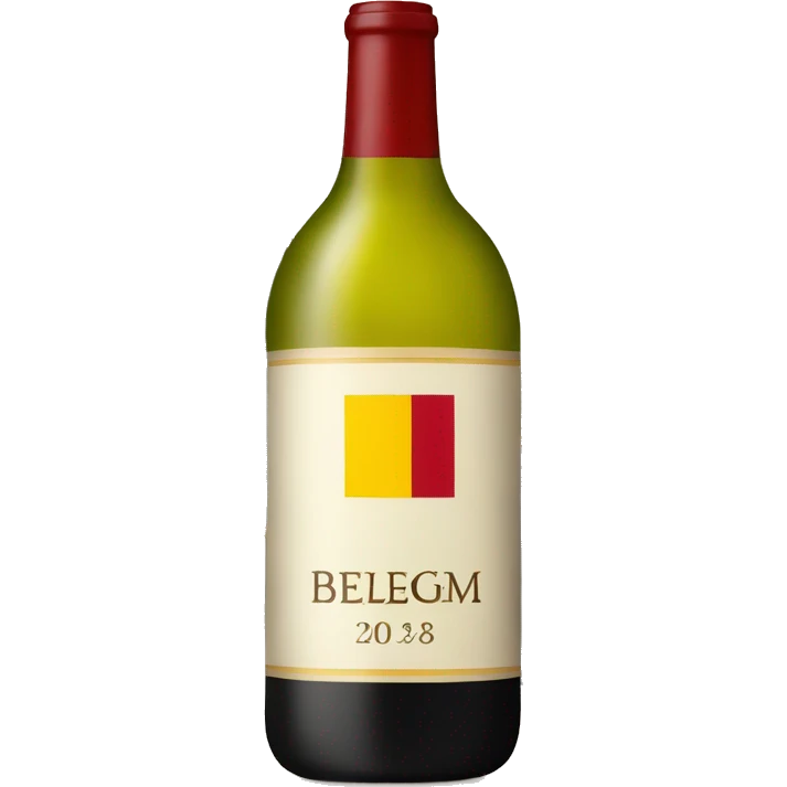 A wine bottle with the Belgium flag on the label emoji
