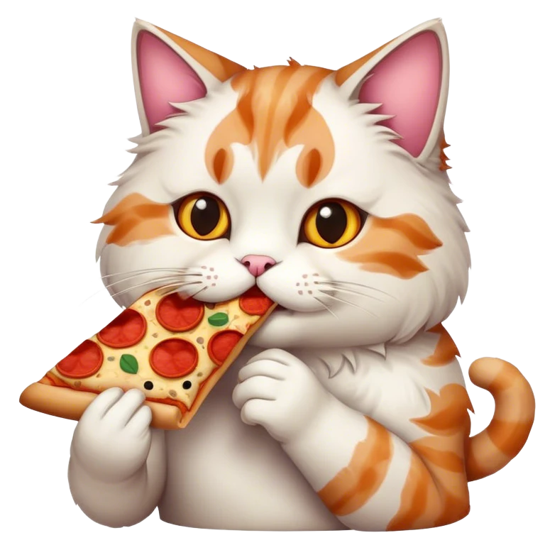 Cat eating pizza  emoji