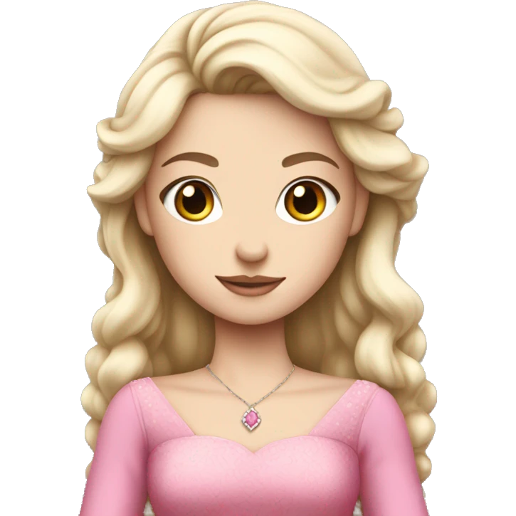 white skin princess wearing pink dress emoji