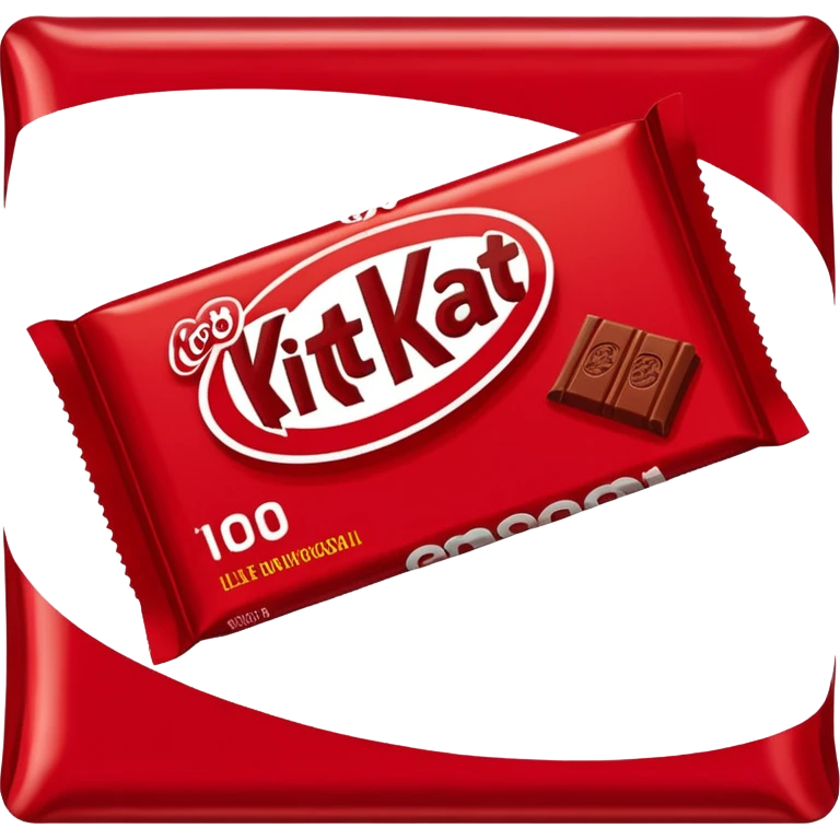 Draw a KitKat bar in its red wrapper with bold white logo. emoji