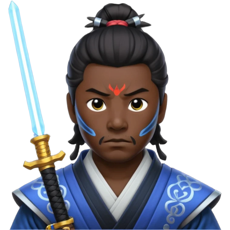 samurai with laser sword, black emoji