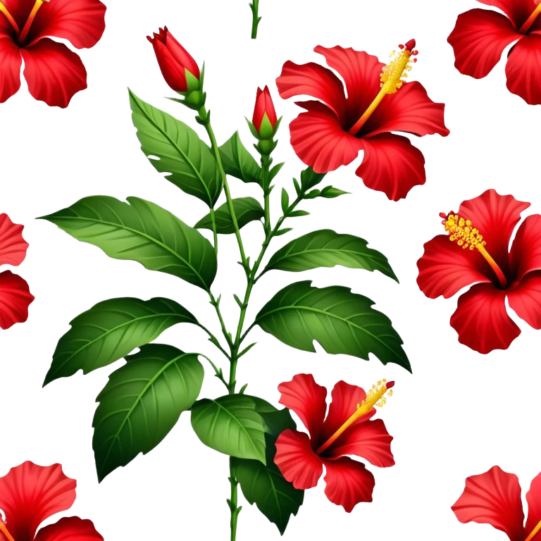 single Hawaiian hibiscus, straight stem emoji