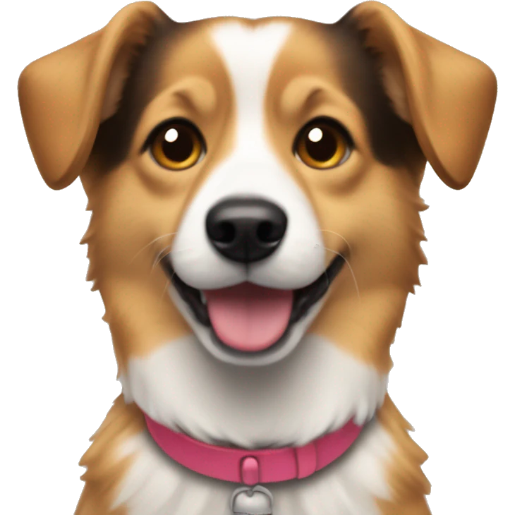 dog corgi with brunette girl emoji