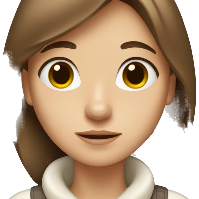 A Girl with Brown hair and a White dog emoji