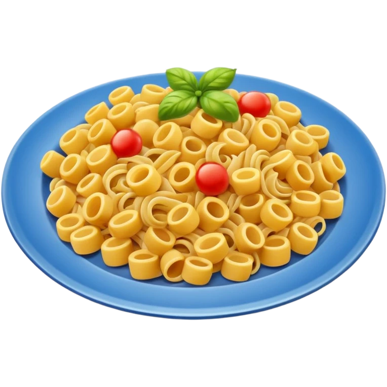 Emoji of a plate with grains and pasta, simple bright Apple-style emoji