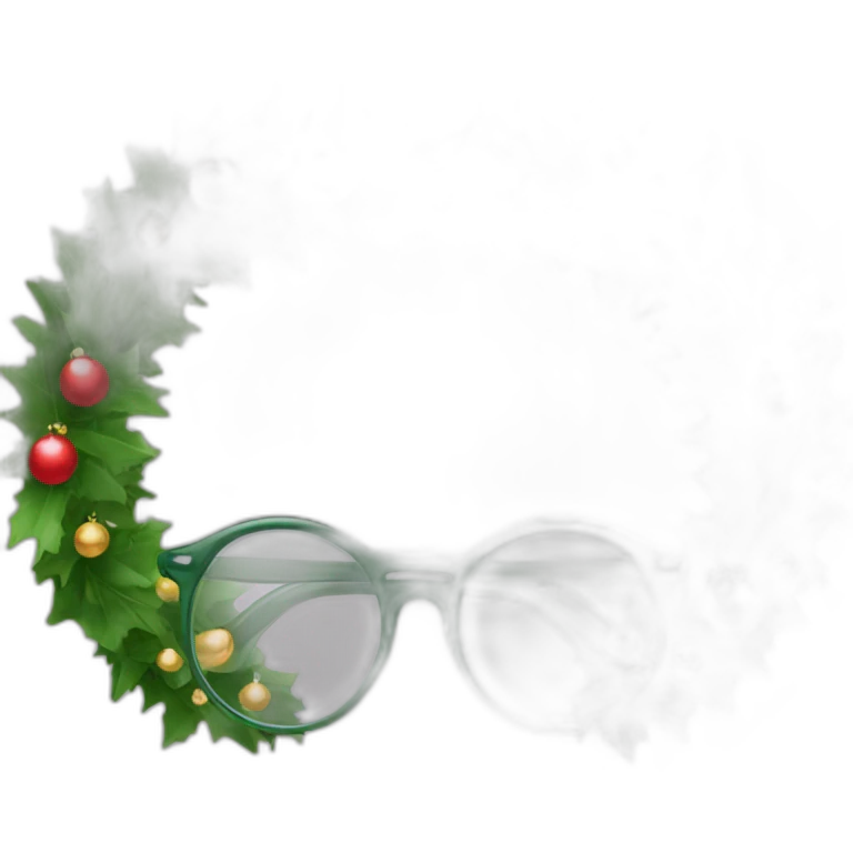 Christmas wreath glasses emoji