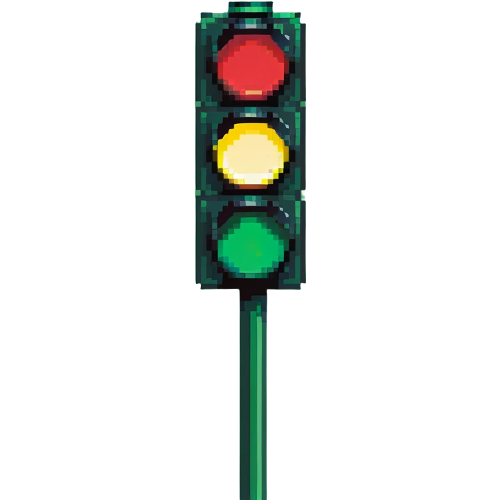 green stoplight traffic signal with bright green light emoji