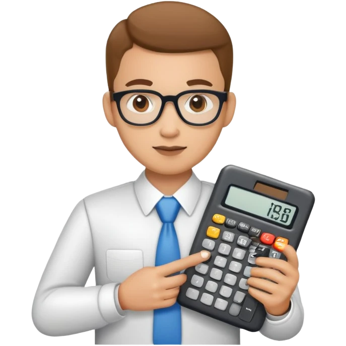 accountant, professional appearance, holding a calculator emoji