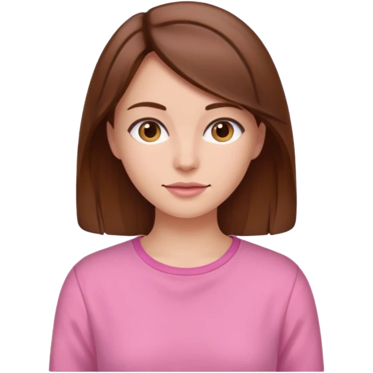 woman casual pink cloth brown hair  emoji