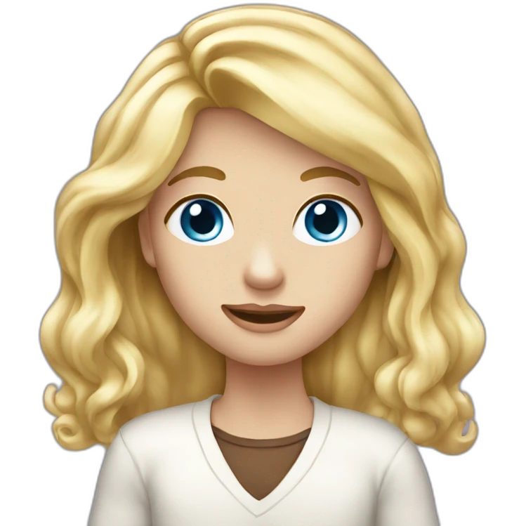 blond blue-eyes-long hair- eat chocolate emoji