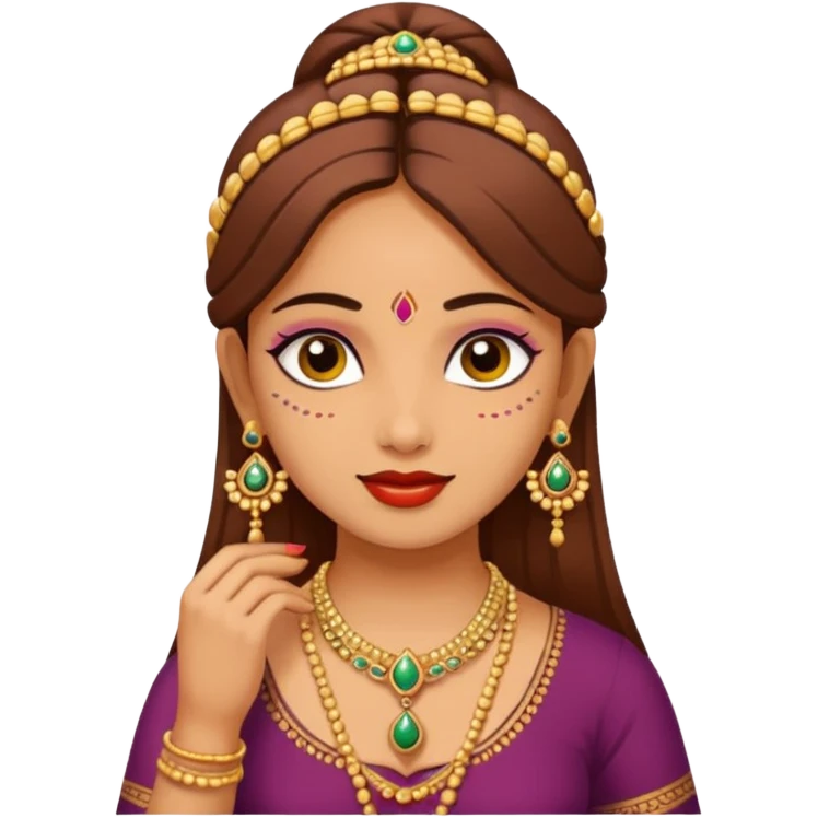 A sanskari girl with bindi and necklace emoji