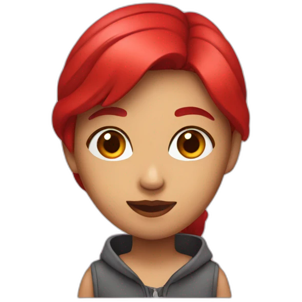girl whith red hear emoji