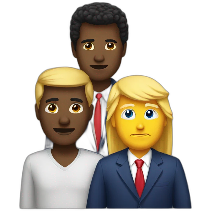 Trump with black guy emoji