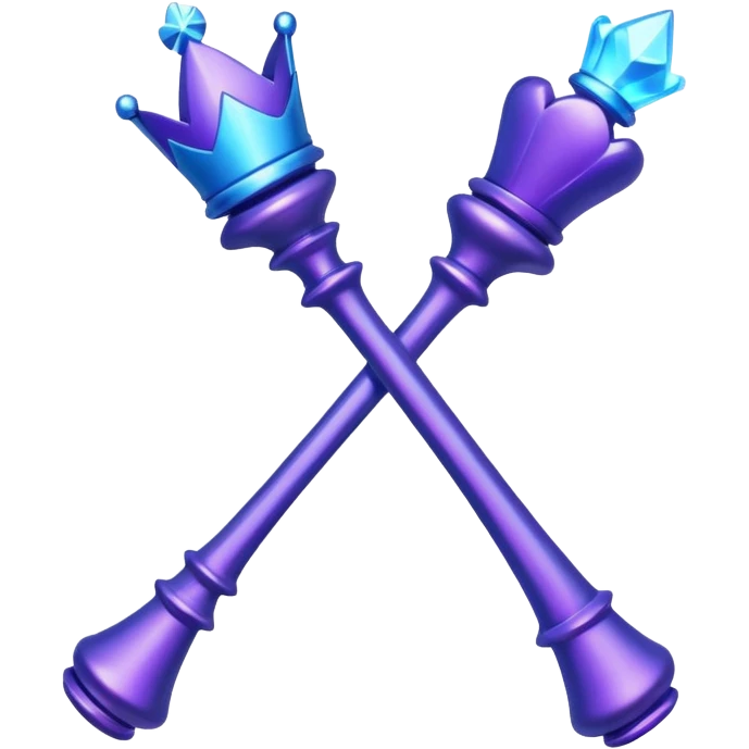 Create a small, visually appealing icon of a magic wand (chess wand style) to represent creativity and artistic design. Use a clean, modern look with glowing accents in purple and blue shades.
 emoji