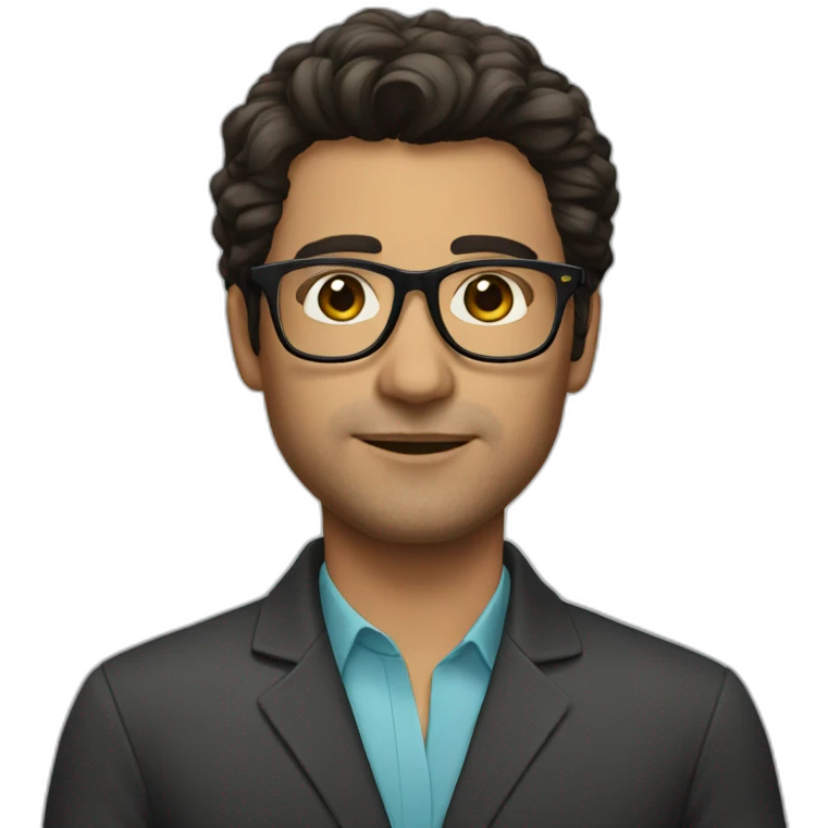 Male therapist dark hair glasses emoji