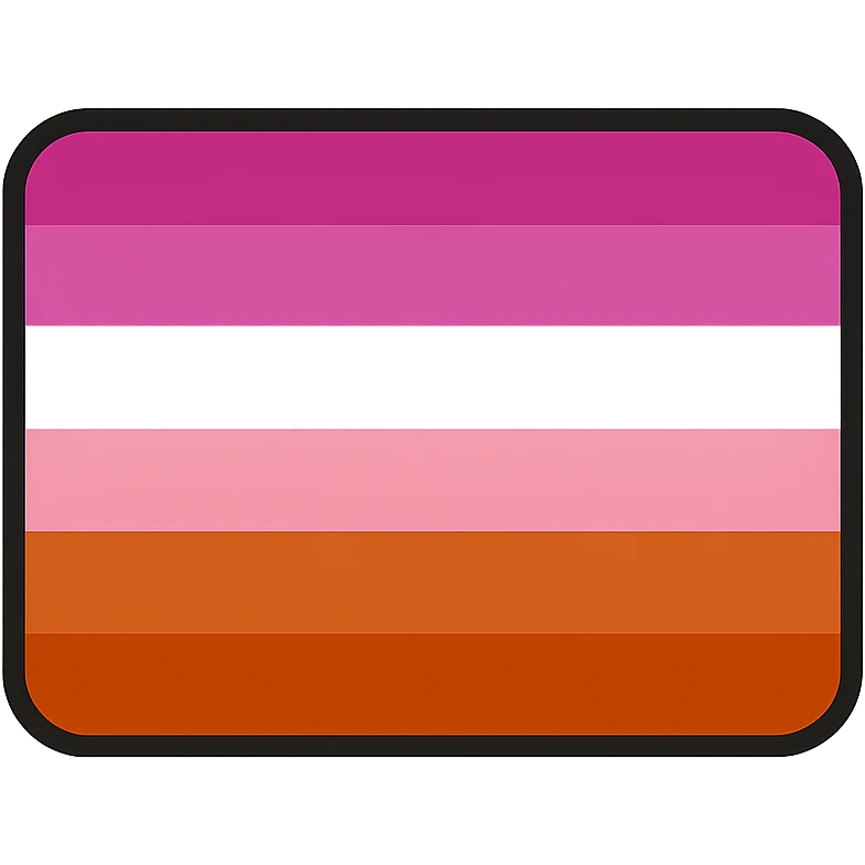 lesbian pride flag, simple, clean, rectangular, vibrant colors, no text emoji