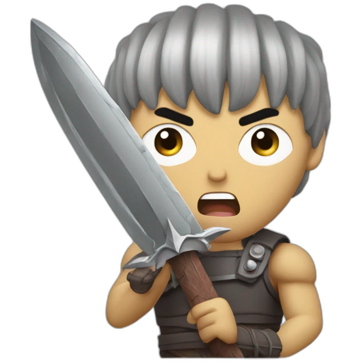 angry berserk guts with large claymore without guard emoji