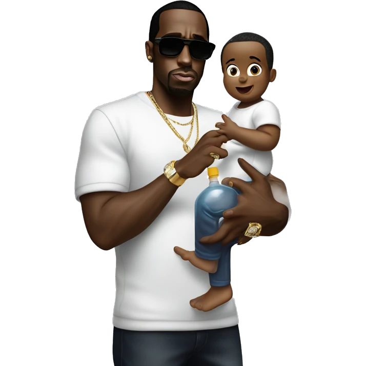 p diddy holding baby oil emoji