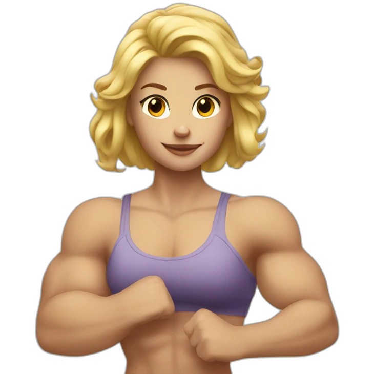 Strong muscle arm blonde girl emoji