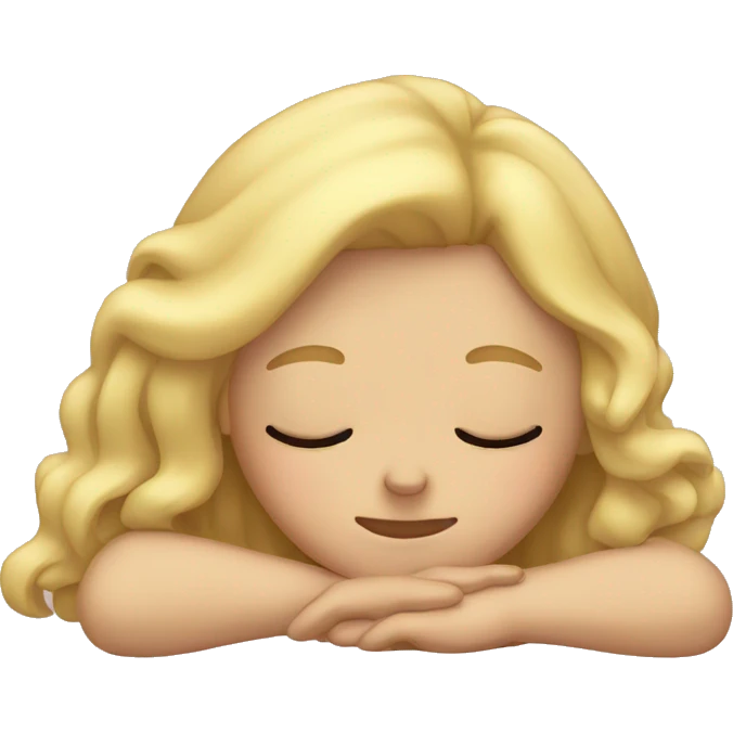 blonde girl sleeping hard emoji