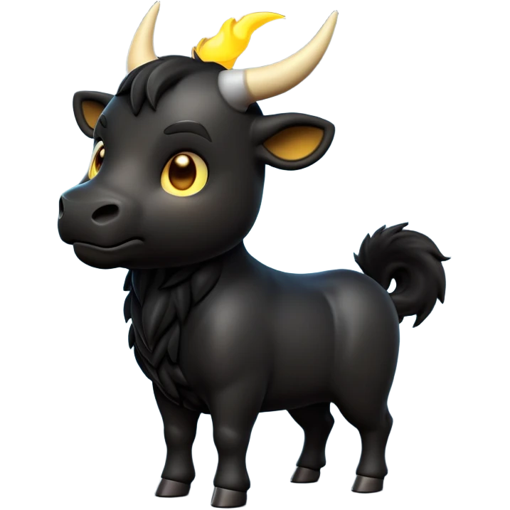 cinematic-[black bull]-realistic-full-body-standing-emoji,-tail-flicking-lazily,-head-tilted-dramatically,-sleek-[black]-fur,-simplified-yet-realistic-focused-features,-highly-detailed,-glowing-with-an-almost-sarcastic-glow emoji