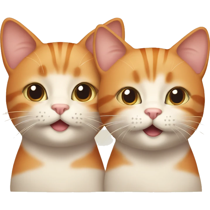 Two orange cats with cream lines  emoji