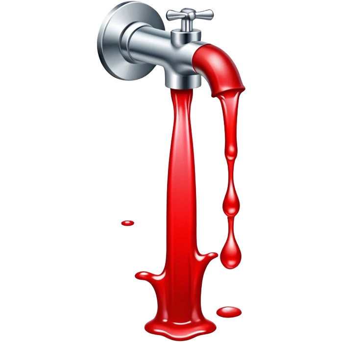 tap with red water flowing from it emoji