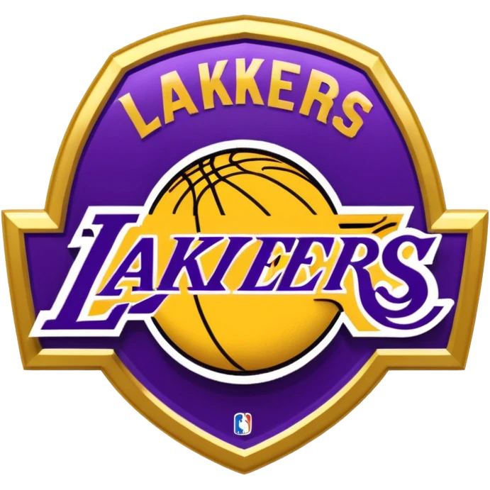 Los Angeles Lakers Badge 3D and Glitch effect emoji