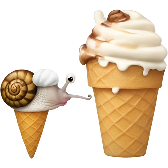 snail eating ice cream emoji