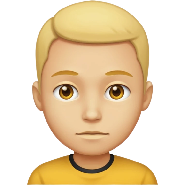 Big head with yellow skin, Half body. emoji